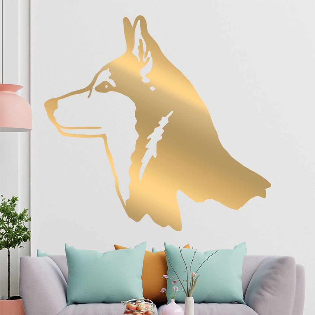 KIWISTAR Husky - Hund Rasse Sibirien Schlitten Wandtattoo in 6 Größen - Wandaufkleber Wall Sticker - Dekoration, Küche, Wohnzimmer, Schlafzimmer...