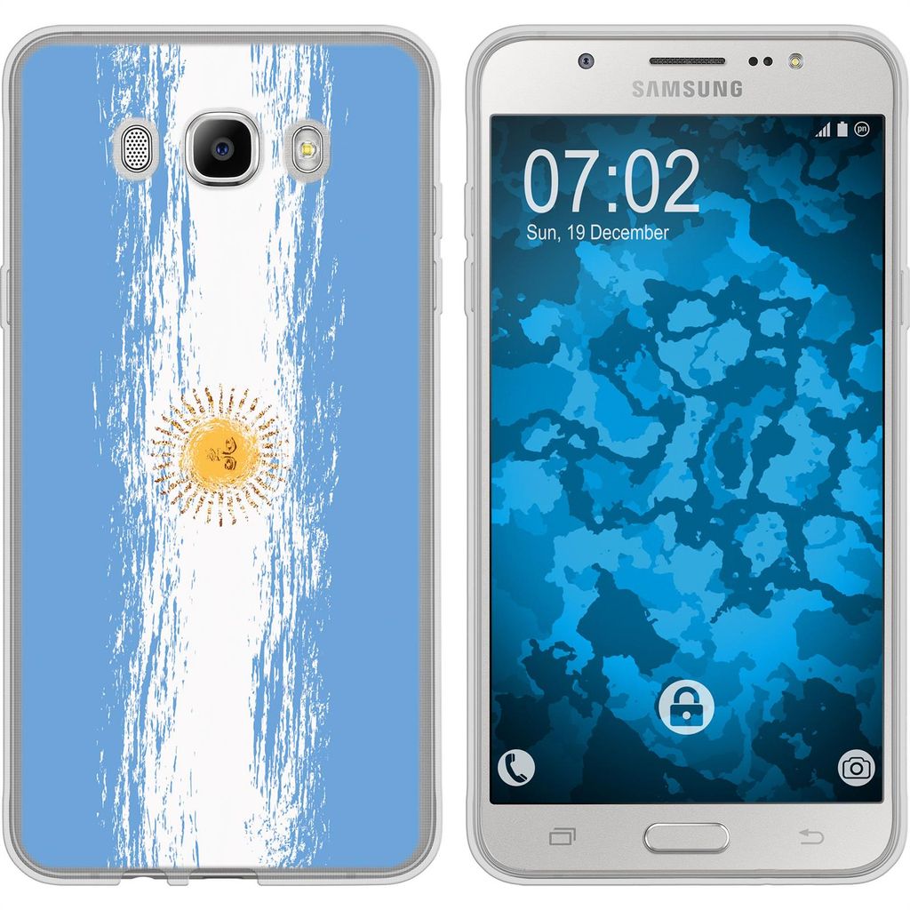 PhoneNatic Case kompatibel mit Samsung Galaxy J7 (2016) J710 Silikon-Hülle WM Argentinien M1