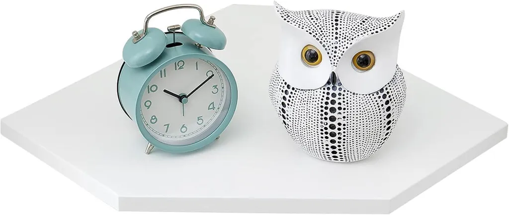Étagère murale d'angle style vintage rustique en bois blanc pour le salon
