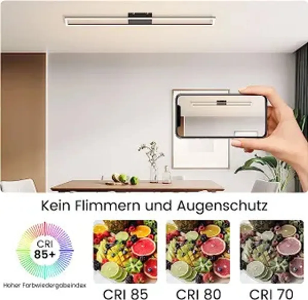 Plafonnier LED Rectangulaire 40W Noir Dimmable avec Télécommande Pro - 3