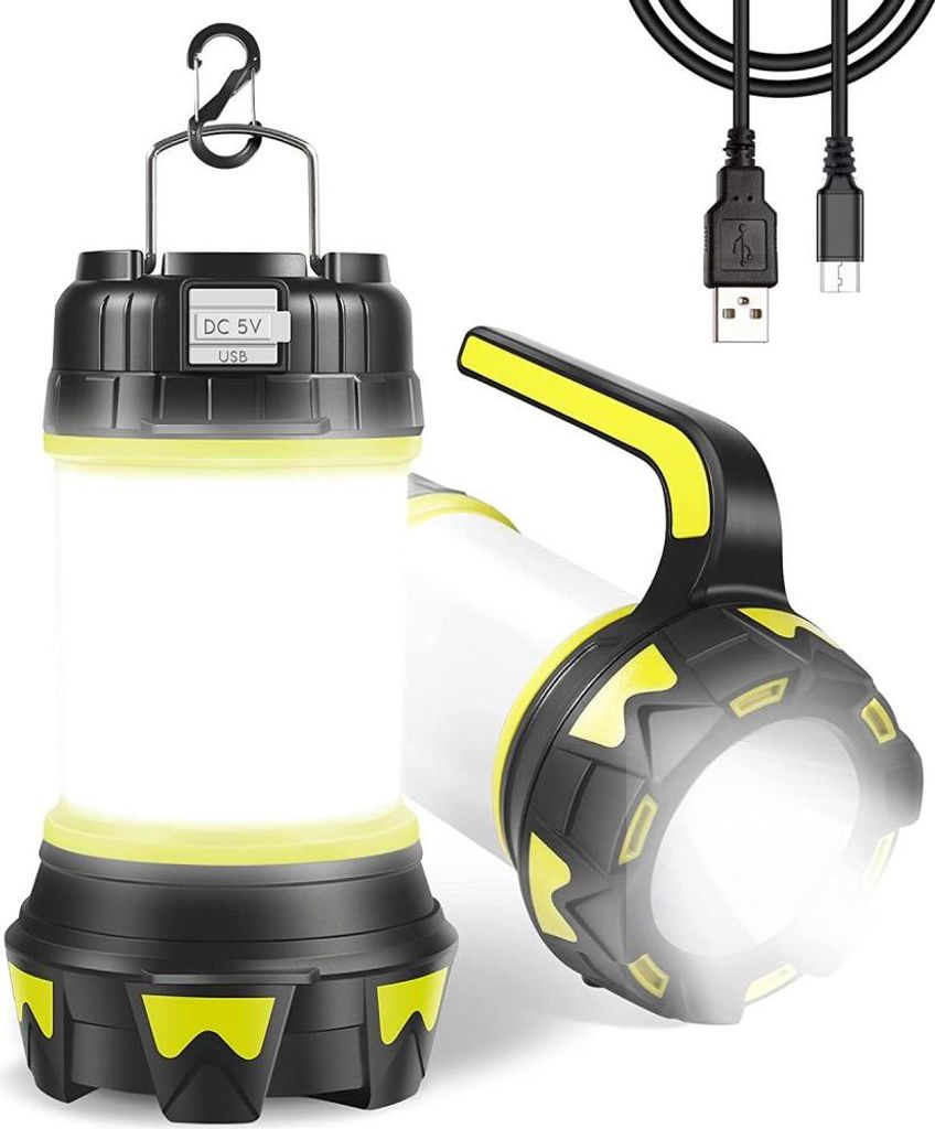6 Modi wiederaufladbare tragbare LED-Campinglampen mit Power Bank, Multifunktional Camping-Lampenzeltlampe Ein Zwei-Wege-Haken für Outdoor, Pannen...