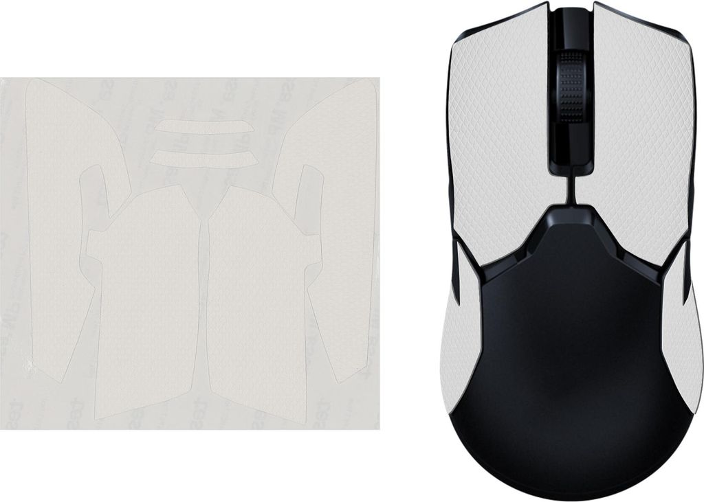 kwmobile Gaming Maus Grip Tape kompatibel mit Razer Viper Ultimate Maus - Rutschfestes Griffband für PC Maus - Weiß
