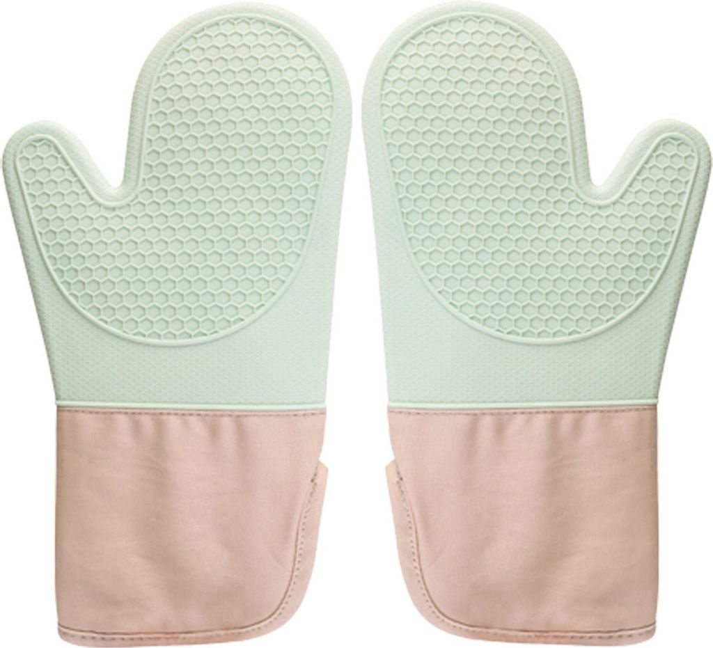 1 Paar Extra Lange 33 Cm Silikon-Ofenhandschuhe, Professionelle 446F Hitzebeständige Kochhandschuhe Rutschfest Mit Weichem Baumwollfutter Küchenh...