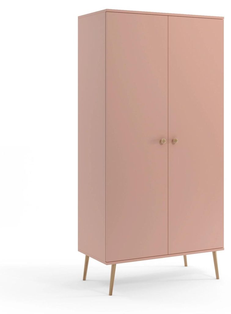 Kombinierter Kleiderschrank 100 cm NILSA - rosa/braun Produktbild 