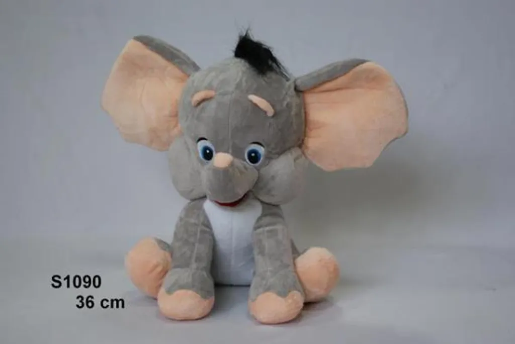 Mascotte Éléphant en Peluche 36cm - Jouet Éveil Gris pour la Chambre