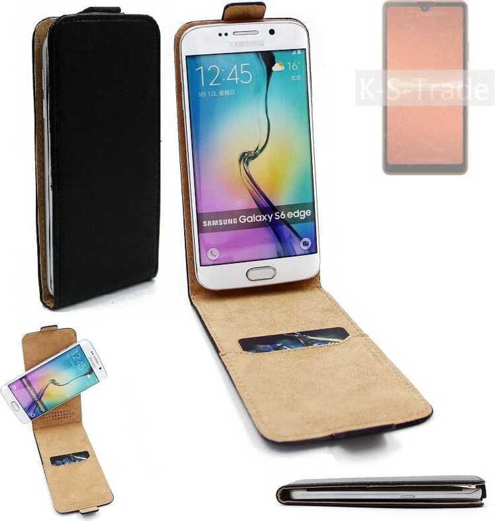 K-S-Trade Schutzhülle Handyhülle kompatibel mit Sony Xperia Ace III Flipstyle 360° Smartphone Tasche, schwarz, Case Flip cover