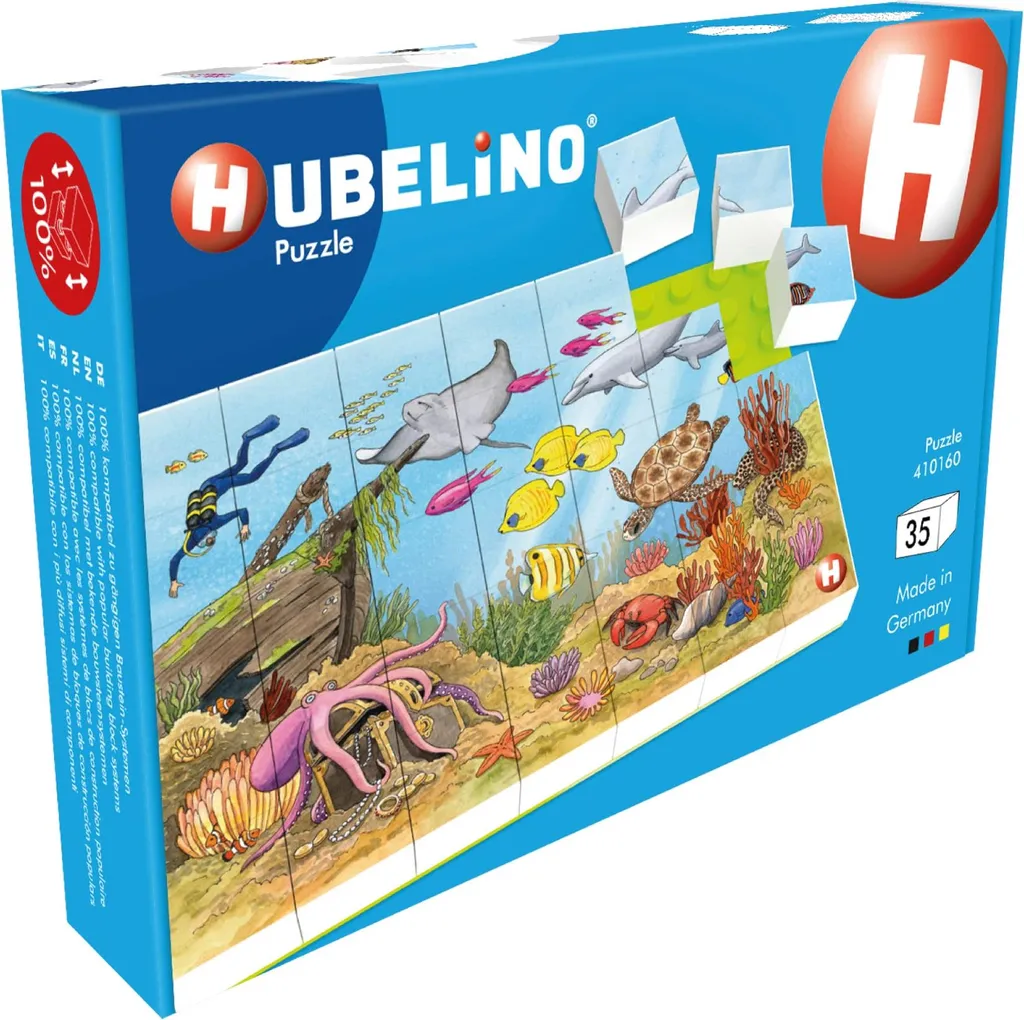 Puzzle HUBELINO 35 pièces Monde sous-marin en plastique robuste lavable