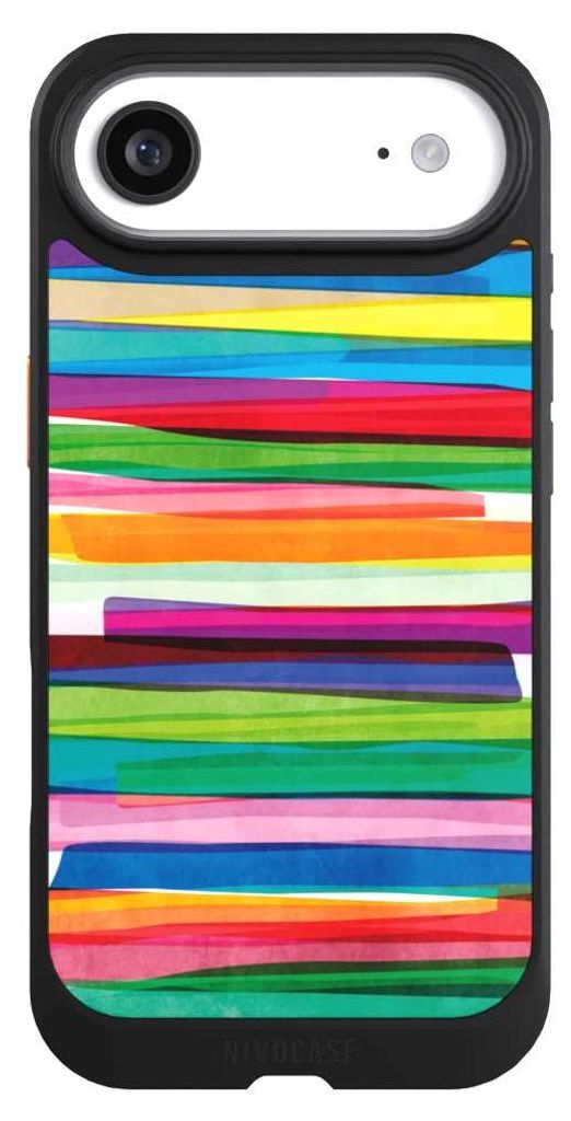NIVOCASE Hülle für Apple iPhone Air Handyhülle NIVOcore Case Schwarz Streifen Wasserfarbe bunt