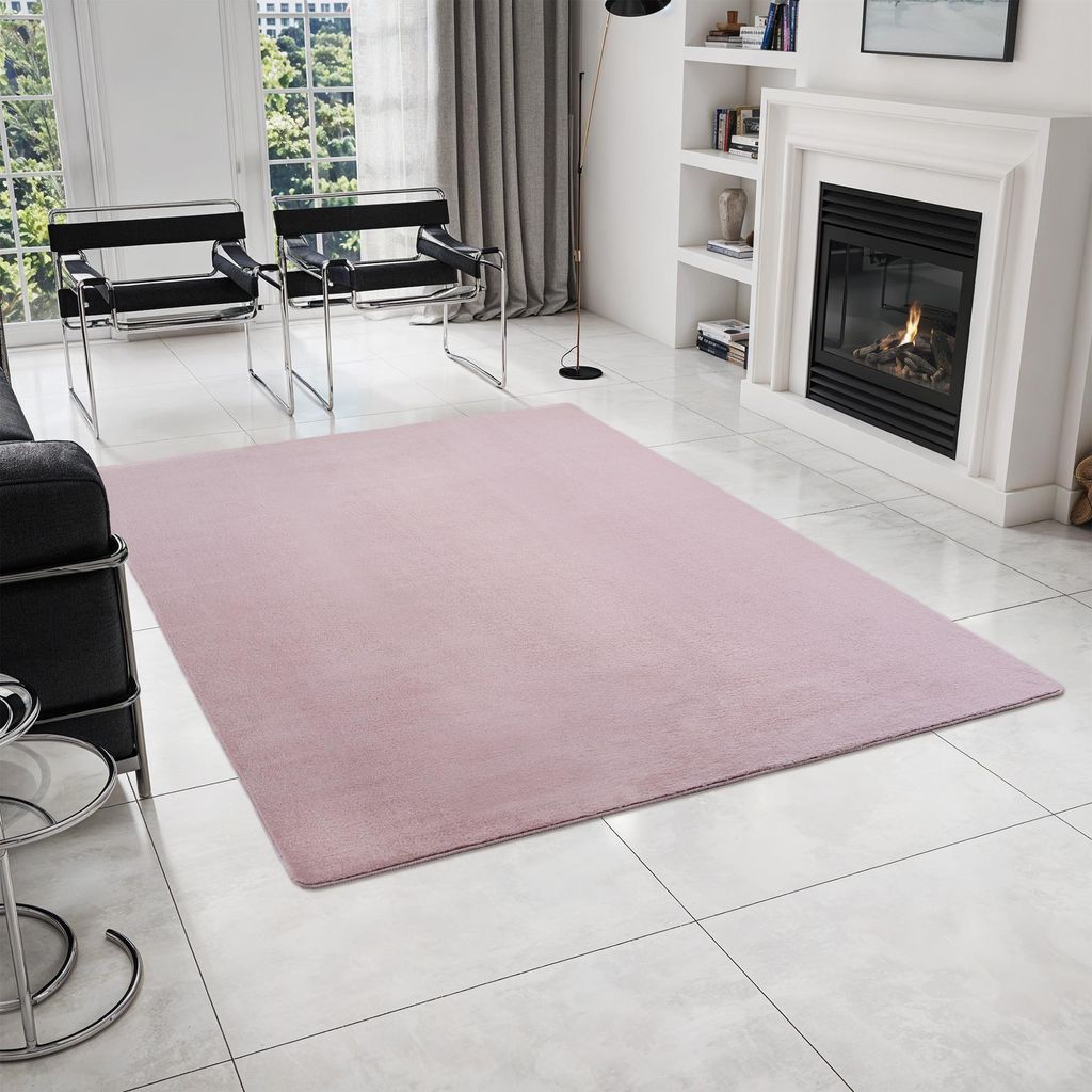 Homebyhome Kurzflor Teppich Einfarbig Waschbar, Weich & Rutschfest für Wohnzimmer & Schlafzimmer, Grösse 200x290 cm