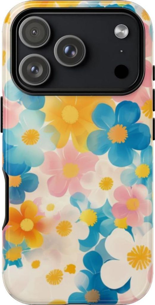 Lebhaftes Pastell-Blumenmuster – Hülle Kompatibel mit iPhone 17 Pro