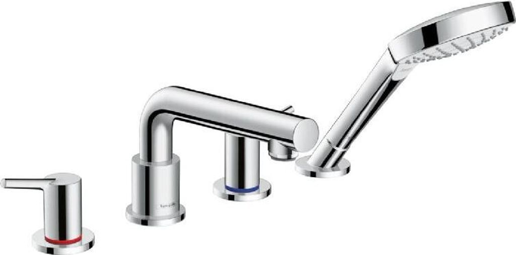 Hansgrohe Talis S - Badewannenarmatur für Wannenrand, 4-Loch-Montage, Chrom 72419000