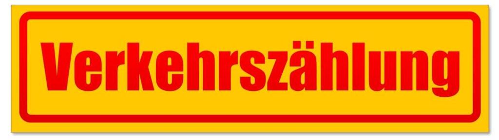 Kiwistar - Autoaufkleber - Rot - 45 x 12 cm - Verkehrszählung invertiert - Hinweis Aufkleber Sticker für Auto, Kfz, Fahrrad, PKW, LKW