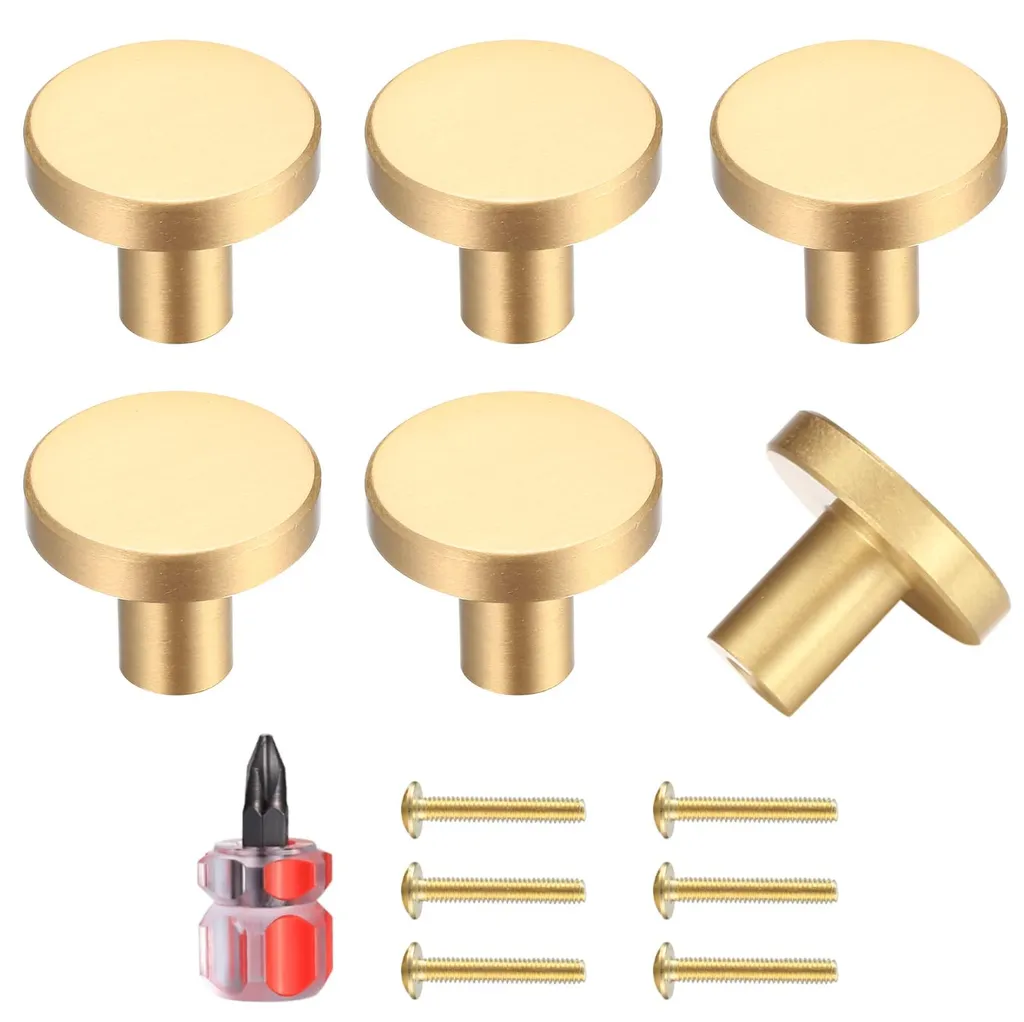 Boutons de tiroir inox doré : kit complet avec tournevis pour réparer