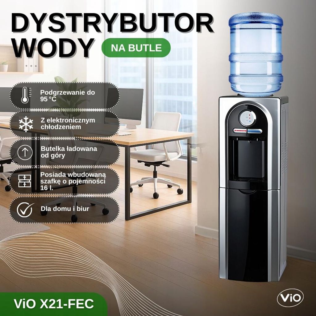 Dystrybutor Wody Vio X21-Fec - Czarny Z Szafką Do Zdjęcie produktu 