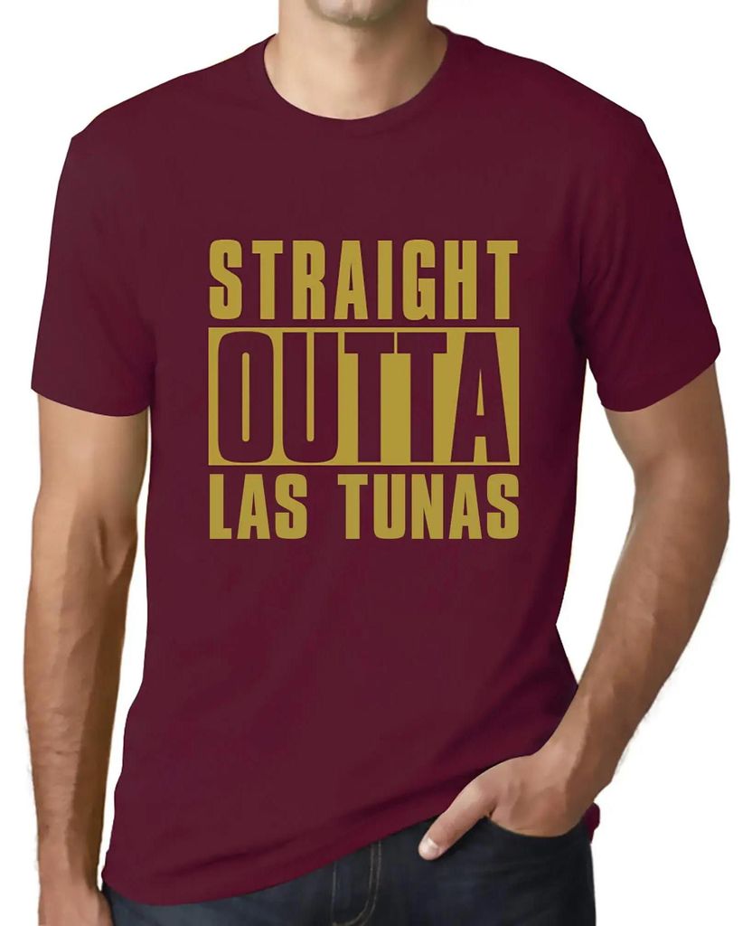Herren Grafik T-Shirt Straight Outta Las Tunas Öko-Verantwortlich Vintage Jahrgang Kurzarm Lustige Druck Geburtstag Geschenk Mann