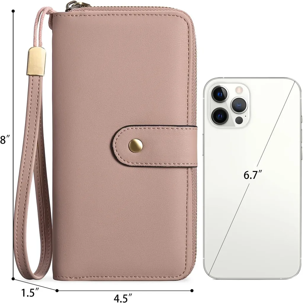 Portafoglio Donna Grande Medio Portafoglio Donna Portafoglio Donna in pelle Grande capacità - con protezione RFID - con 14 scomparti per carte e tasca per il resto - 5