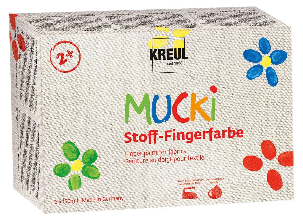 KREUL 28420, pintura para tela y dedos "MUCKI", 150 ml, Imagen del producto 