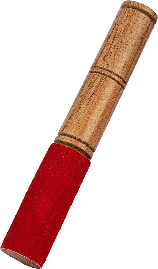 18cm Klangstab aus Echtholz mit Ledergriff für tibetische Klangschalen