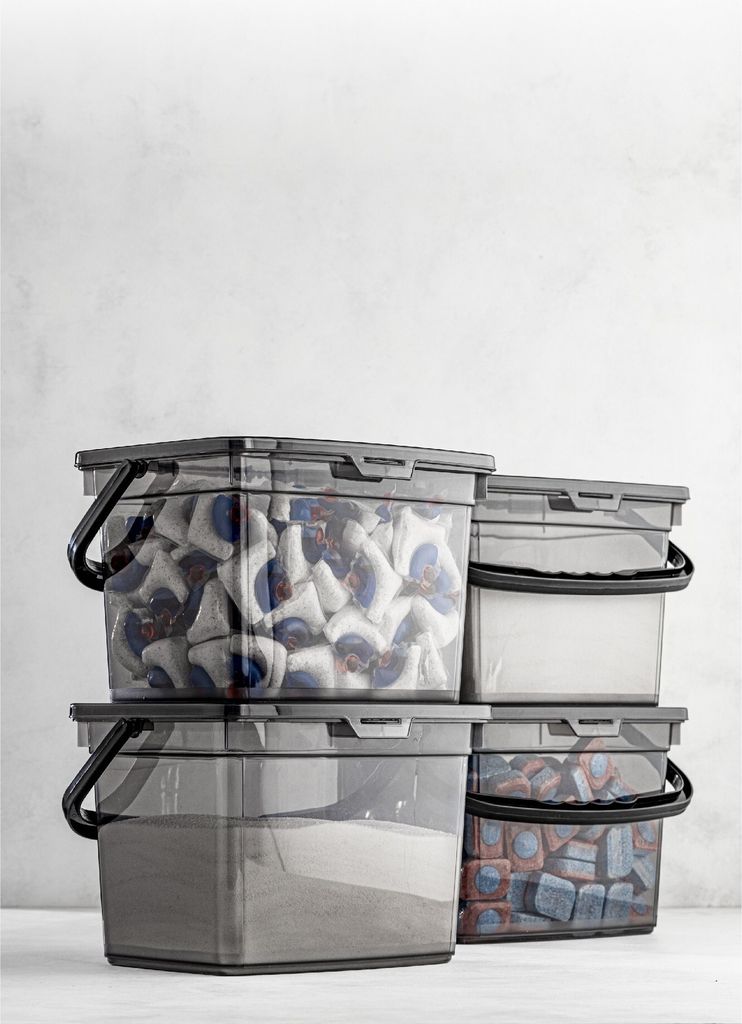 Hermia Concept, KARE4LDTRJN4LU - Anthracite, Aufbewahrungsbox-Set (4-teilig), Anthrazit, 100 % KUNSTSTOFF, 23 x 16 x 18 cm