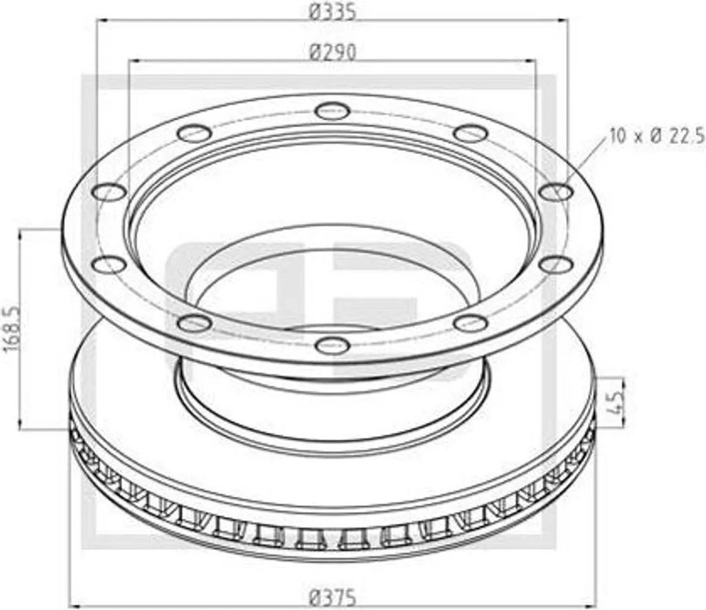 Disque de frein Schmitz FI375 anti-vibration contre l'usure prématurée des essieux