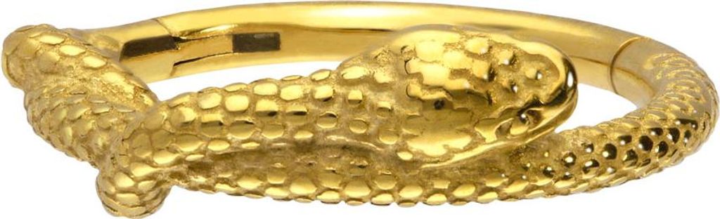 Ohrpiercing, Nasenpiercing, Septum Piercing Chirurgenstahl Segmentring Clicker SCHLANGE Gold Innendurchmesser: 10 mm