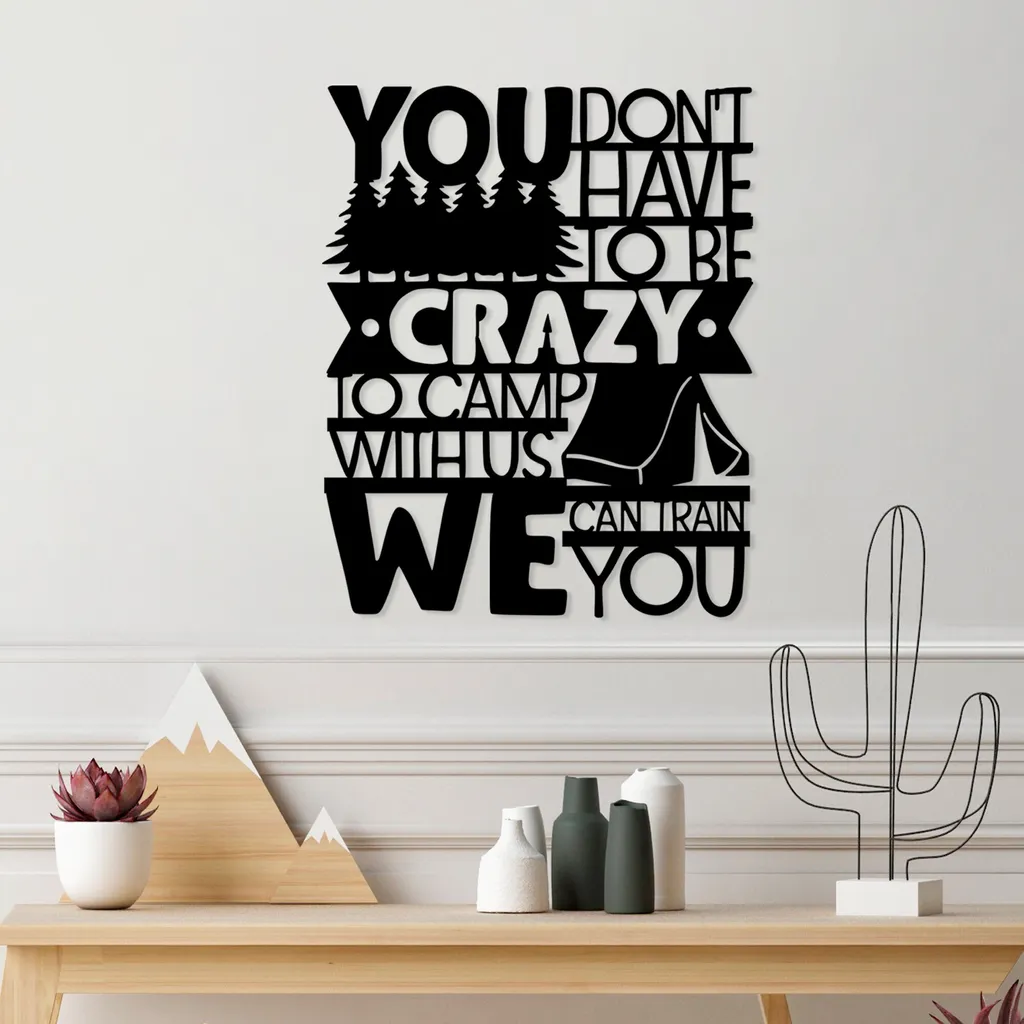 Wallity, Camp- SKL2570, Nero, Altre decorazioni per la casa, 56 x 70 cm, 100% metallo (Spessore: 1