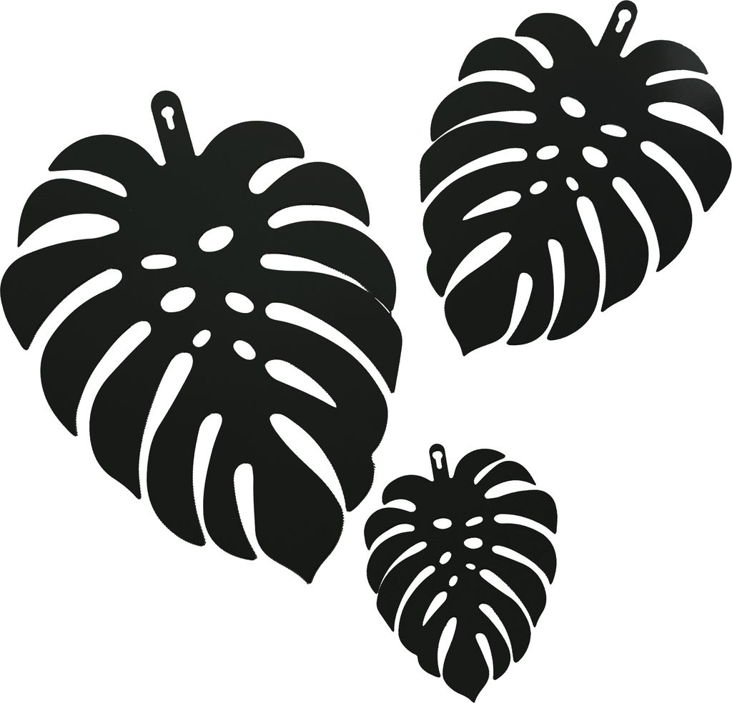UNUS Wanddeko Wandaufhänger Monstera Blätter, 3er Set Produktbild 