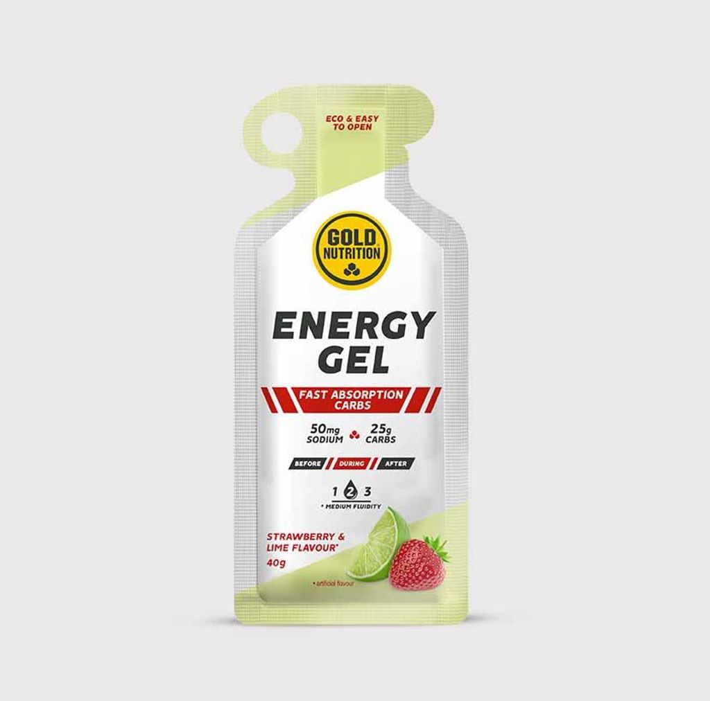 Gold Nutrition Vitamine & Nahrungsergänzungsmittel Energie-Gel | Schnelle und lang anhaltende Energie, Erdbeere und Limette