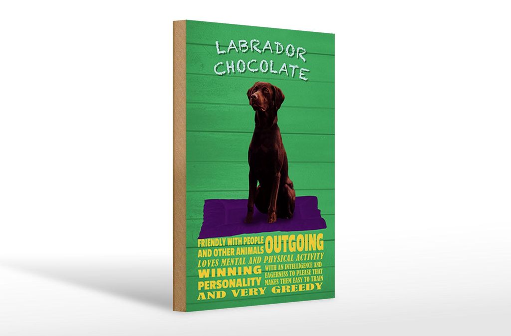 Holzschild Spruch 20x30cm Labrador Chocolate Hund