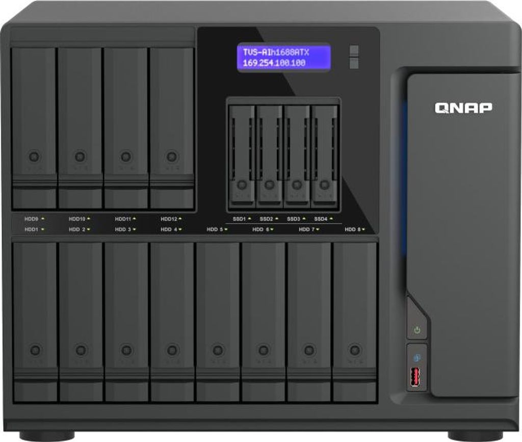 QNAP TVS-AIH1688ATX-U7-32G NAS & Speicherserver Tower 32 GB DDR5 0 TB QuTS hero Schwarz