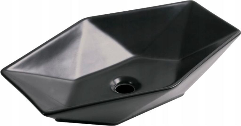 Lavabo asimmetrico nero 12,7x57,5 cm in Vetroceramica Immagine del prodotto 