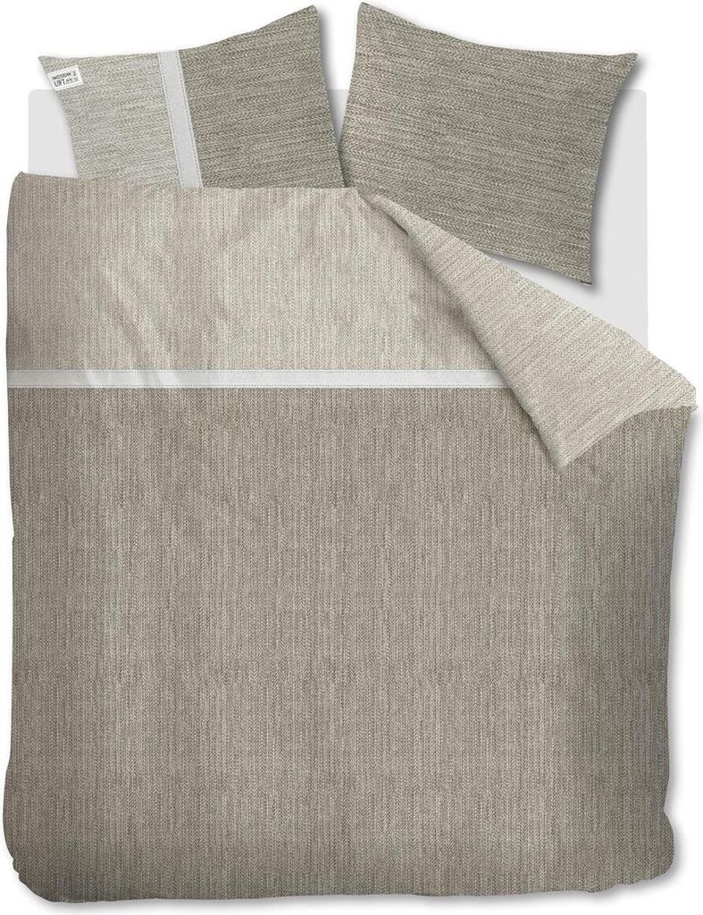 Rivièra Maison Baumwoll- Bettwäsche-Garnitur Amsterdam Loft Farbe Sand Größe 200x200+2x80x80