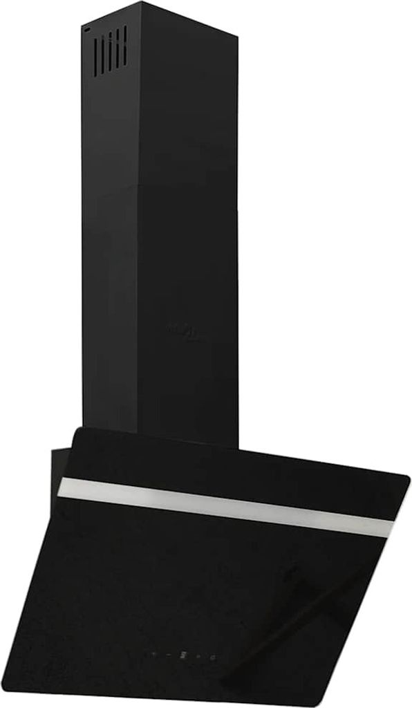 vidaXL Dunstabzugshaube 60 cm Stahl und Hartglas Schwarz