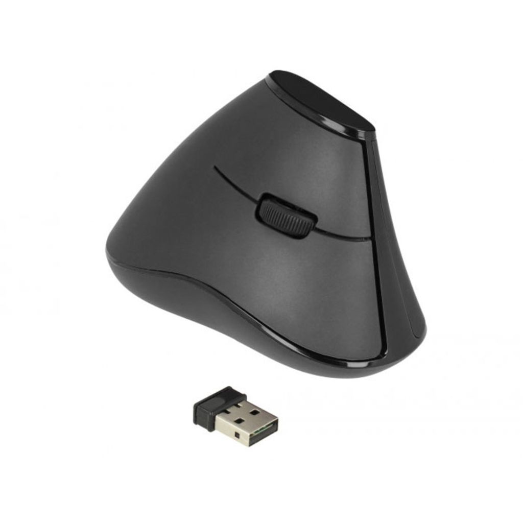 Delock Ergonomische vertikal optische 5-Tasten Maus 2,4 GHz kabellos - Lautlos