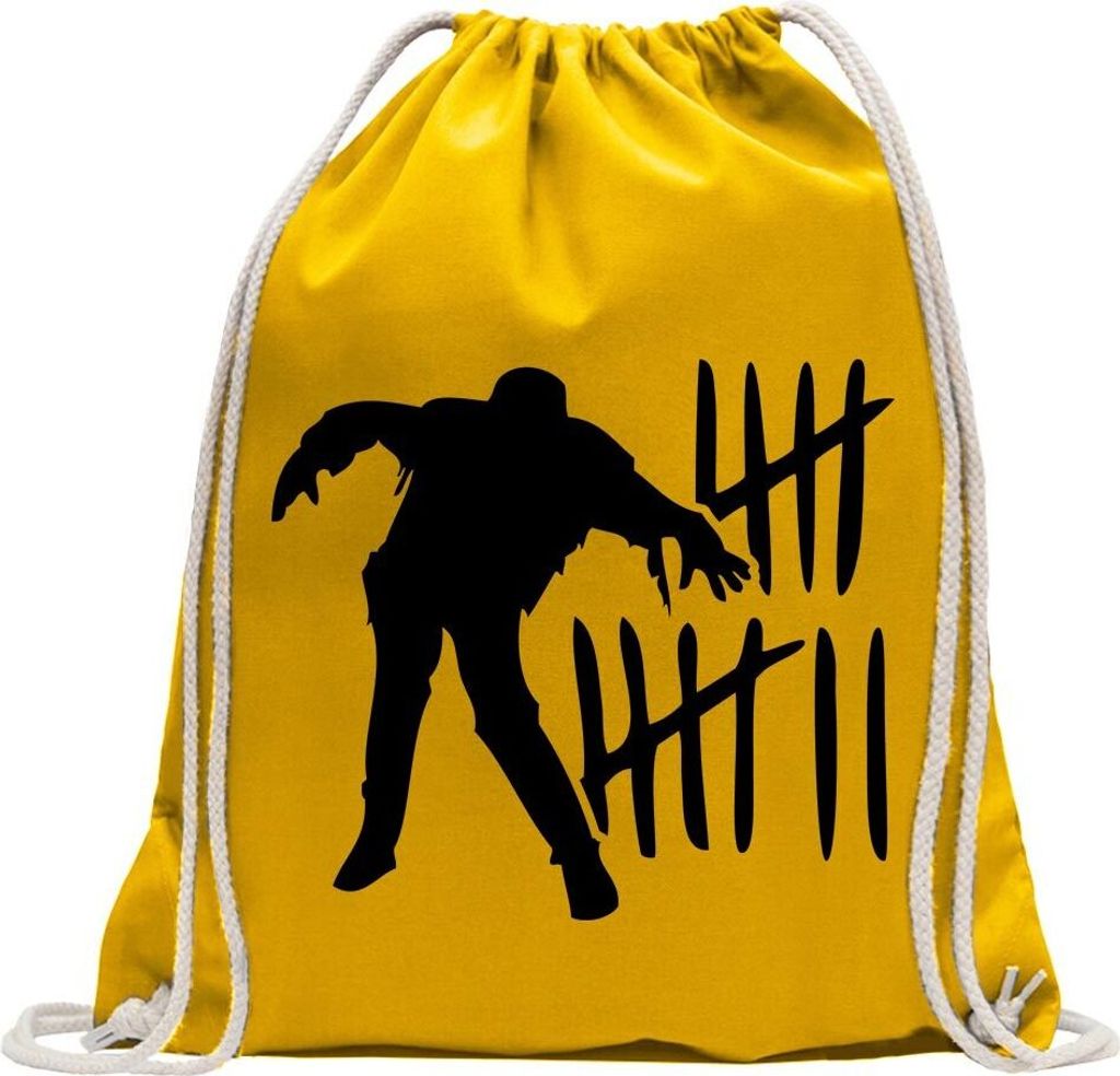 Kiwistar - Turnbeutel - gelb - Zombie Killer - Hunter - Respond Team - Fun Rucksack Sport Beutel Gymsack Baumwolle mit Ziehgurt