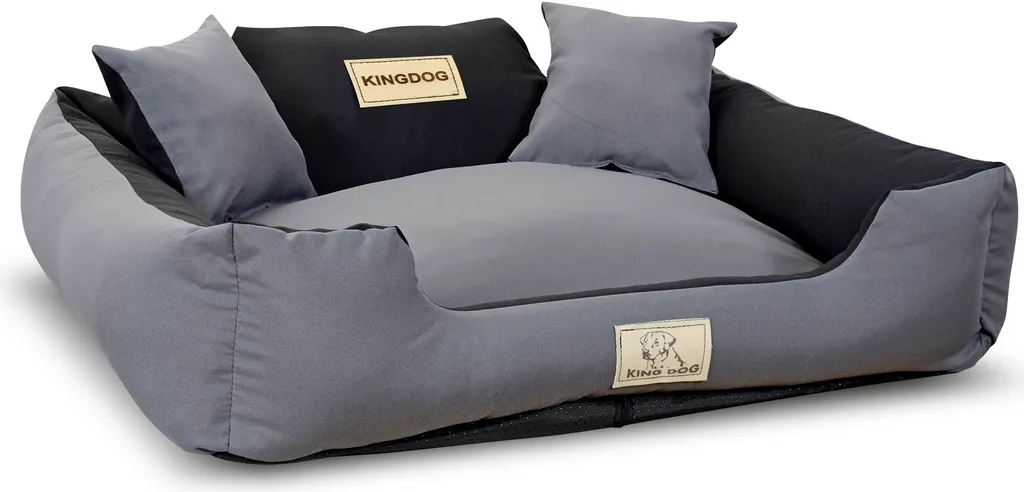 Cuccia Cane Sfoderabile KINGDOG 75x65 cm Grigio Antiscivolo MM43