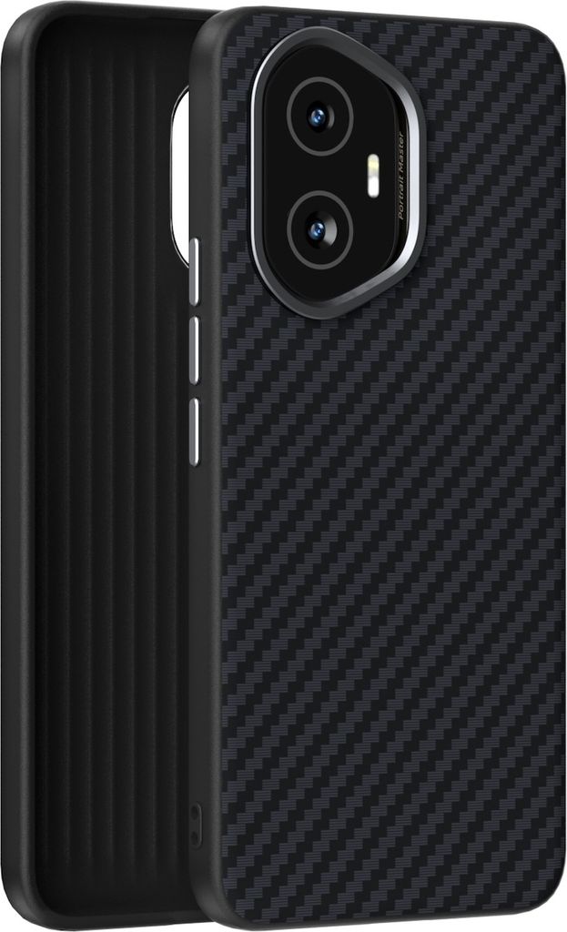 Für Honor 300 Pro MagSafe Carbon Fiber 6D Micro Relief Schutz Hülle Case Schwarz