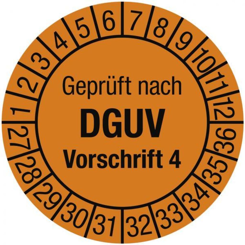 Dreifke Prüfplakette nach DGUV Vorschrift 4, 2027-2036, Folie, Ø 25 ...