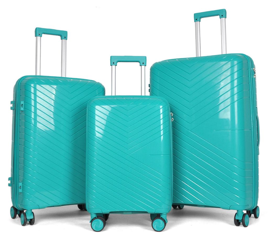 Reisekoffer aus Polypropylen (PP) Modell Nova Dark Green 3er Set MS-19918