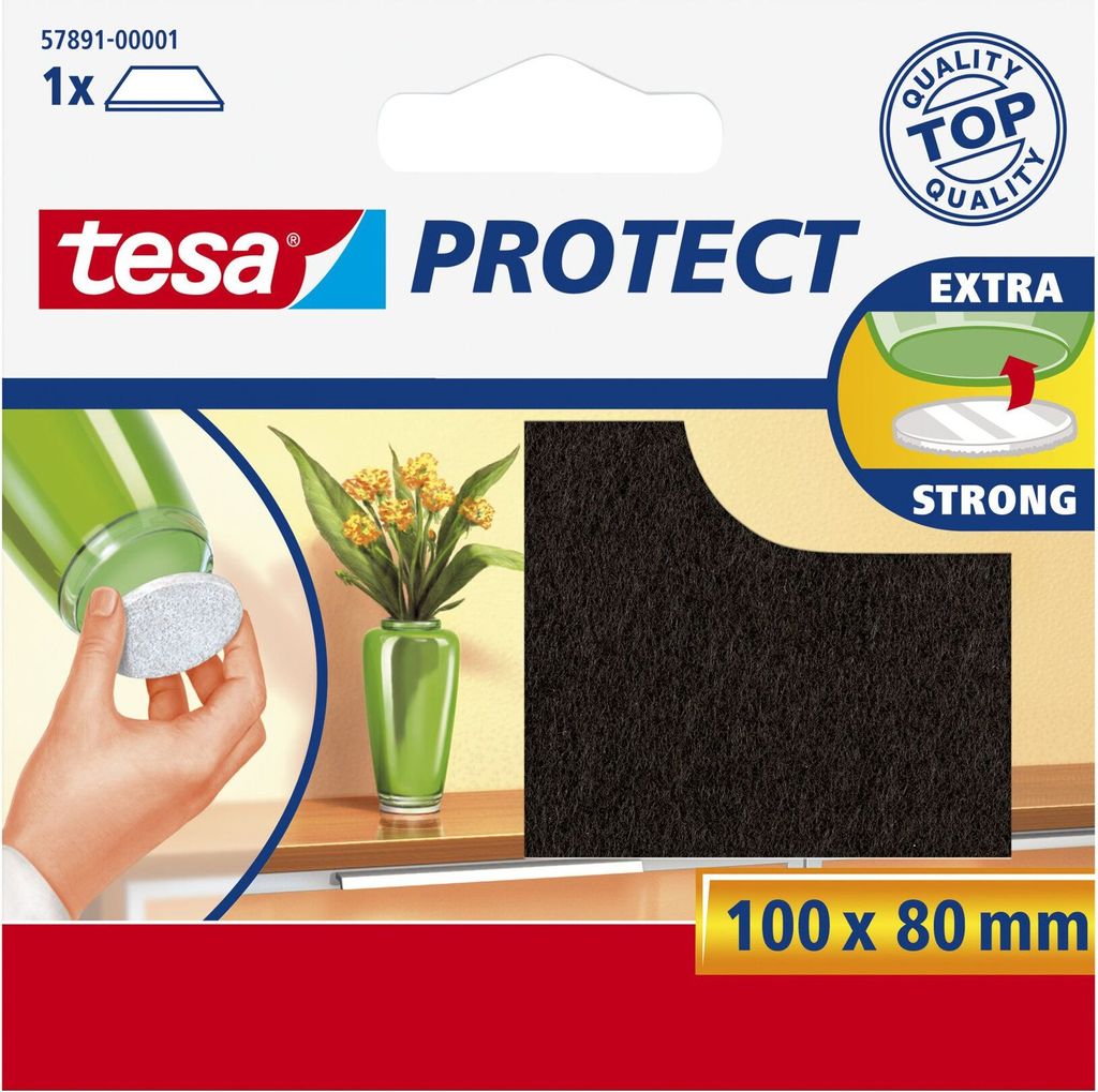 tesa Protect Filzgleiter rechteckig 100 x 80mm braun