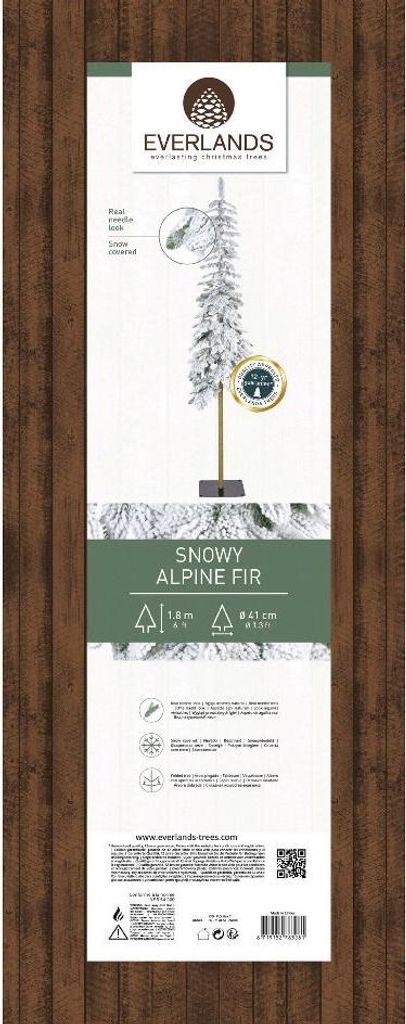 Alpine tree snowy PE H180 D41 cm groen/wit Everlands Productafbeelding 