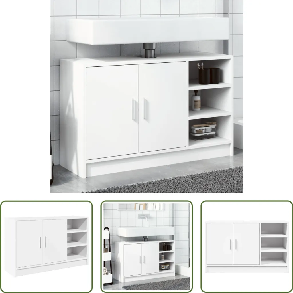 Mobile Bianco 90 cm in Legno Ingegnerizzato - Mobiletto Basso Design