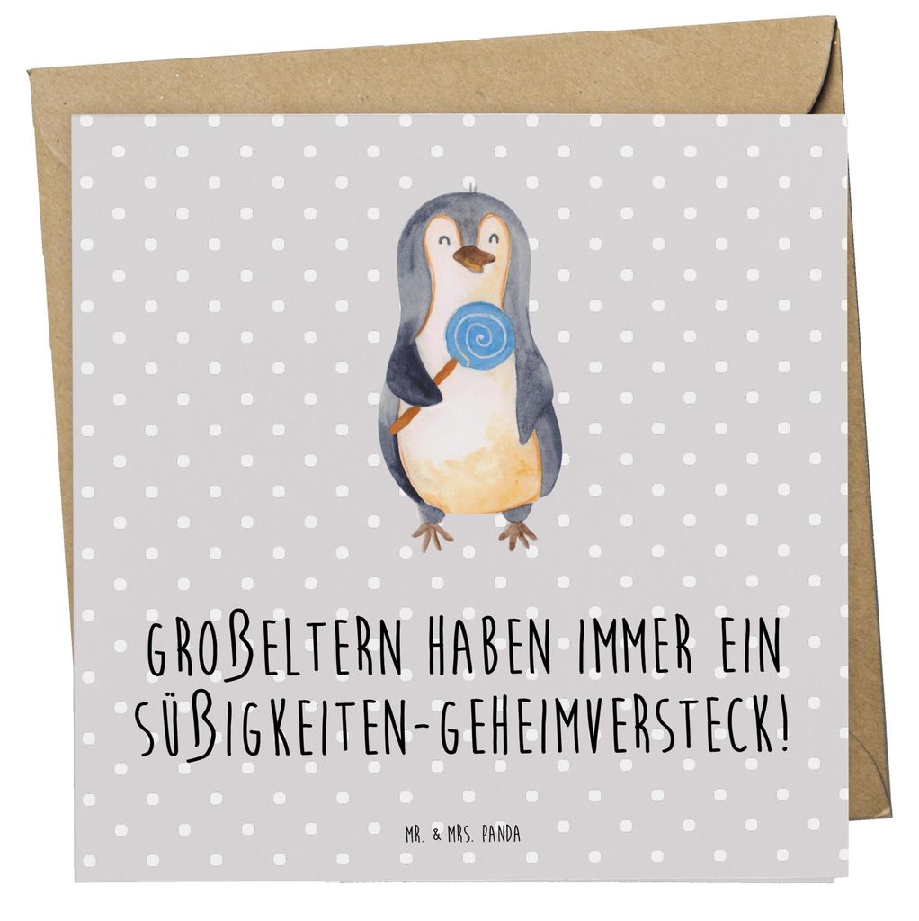 Mr. & Mrs. Panda doppelkarte Großeltern Süßigkeiten - Grau Produktbild 