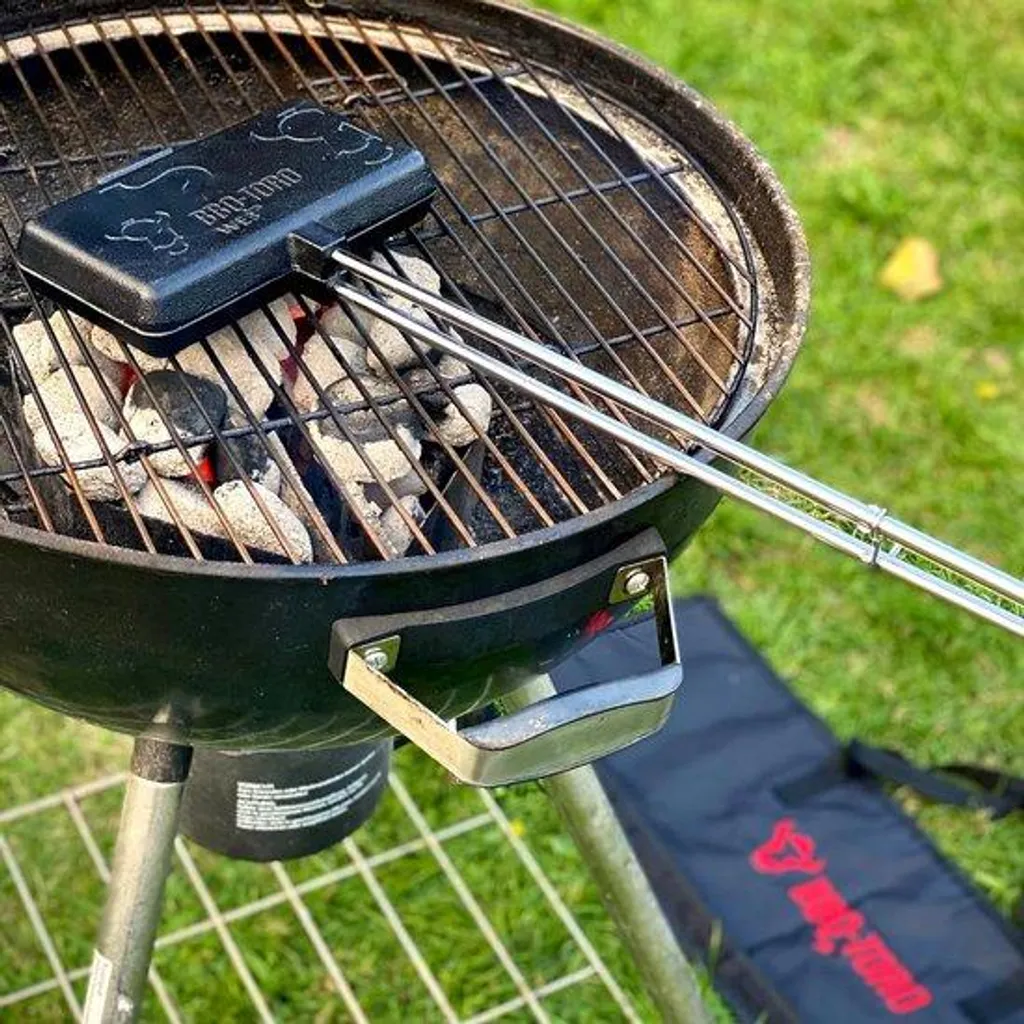 Gaufrier d'extérieur pour feu ouvert avec sac de transport et manche long