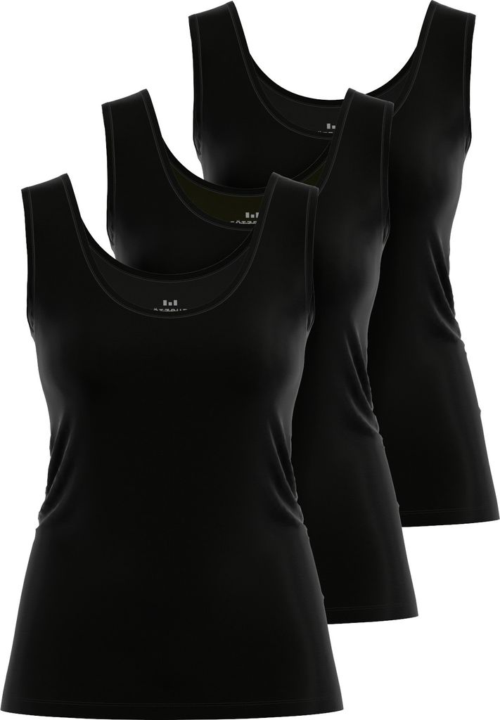 Götzburg Damen 3er Pack Basic Baumwoll-Top, Unterhemd , Achselhemd mit breiten Trägern & Rundhalsausschnitt Größe: 44