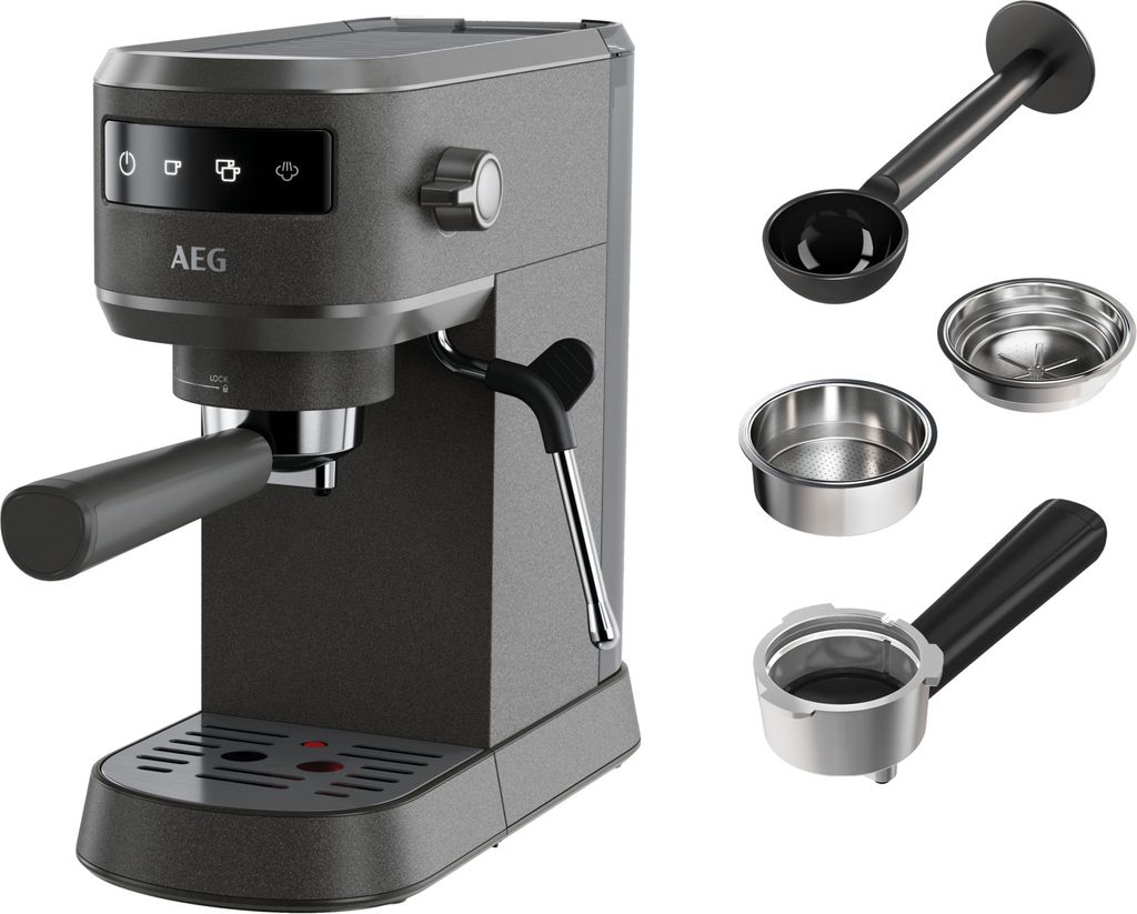 AEG AEG Espresso Siebträgermaschine EC6-1-6BST Gourmet 6 EC6-1-6BST Black Pearl