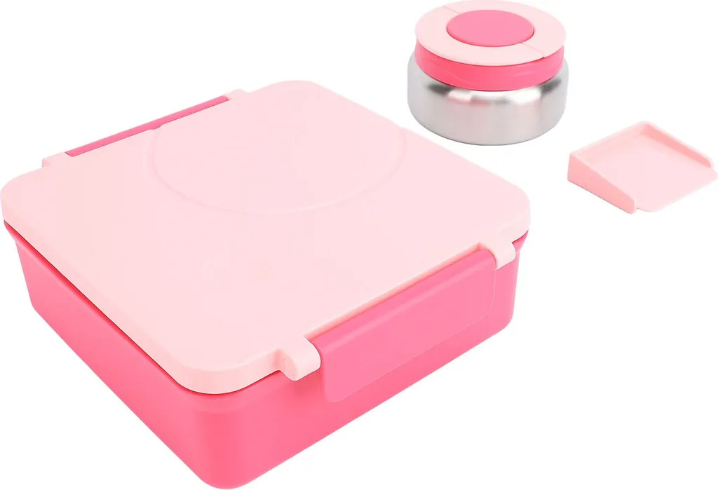 Boîte Repas Nomade Compartimentée Rose avec Poignée pour Déjeuner Sain