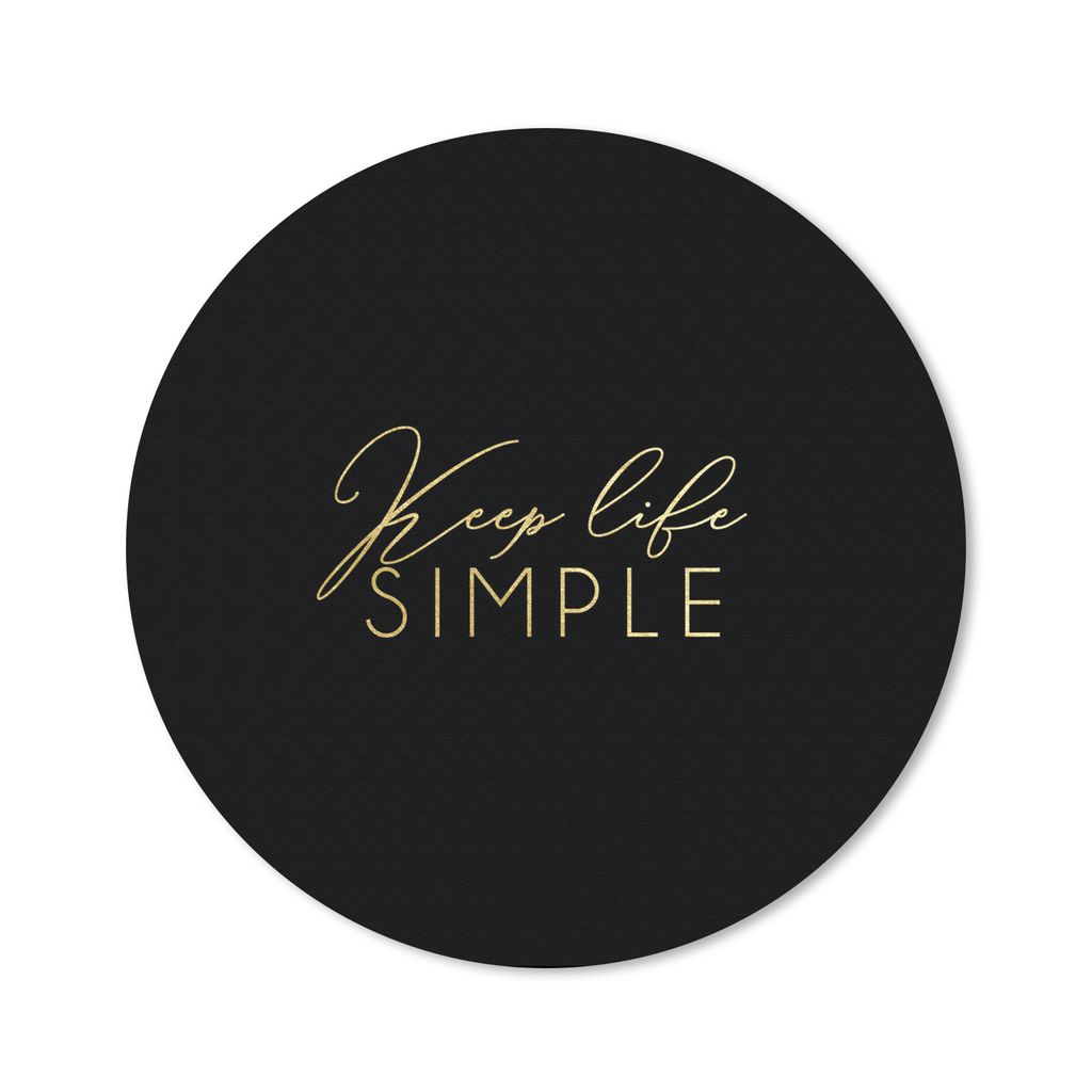 MuchoWow® Mauspad Mousepad Zitate - Leben - Gold - Schwarz Produktbild 