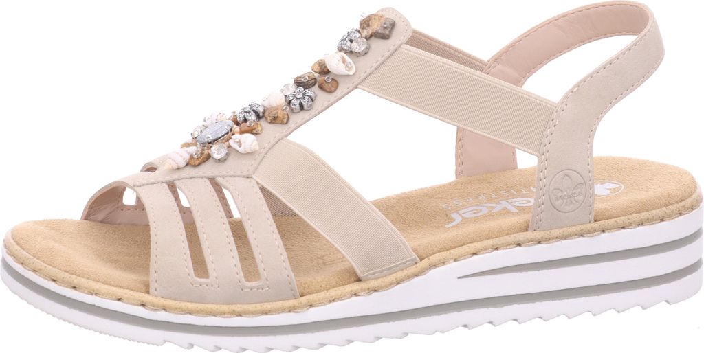 Rieker Damen Sandale mit T-Riemen und maritimem Dekor mit Produktbild 