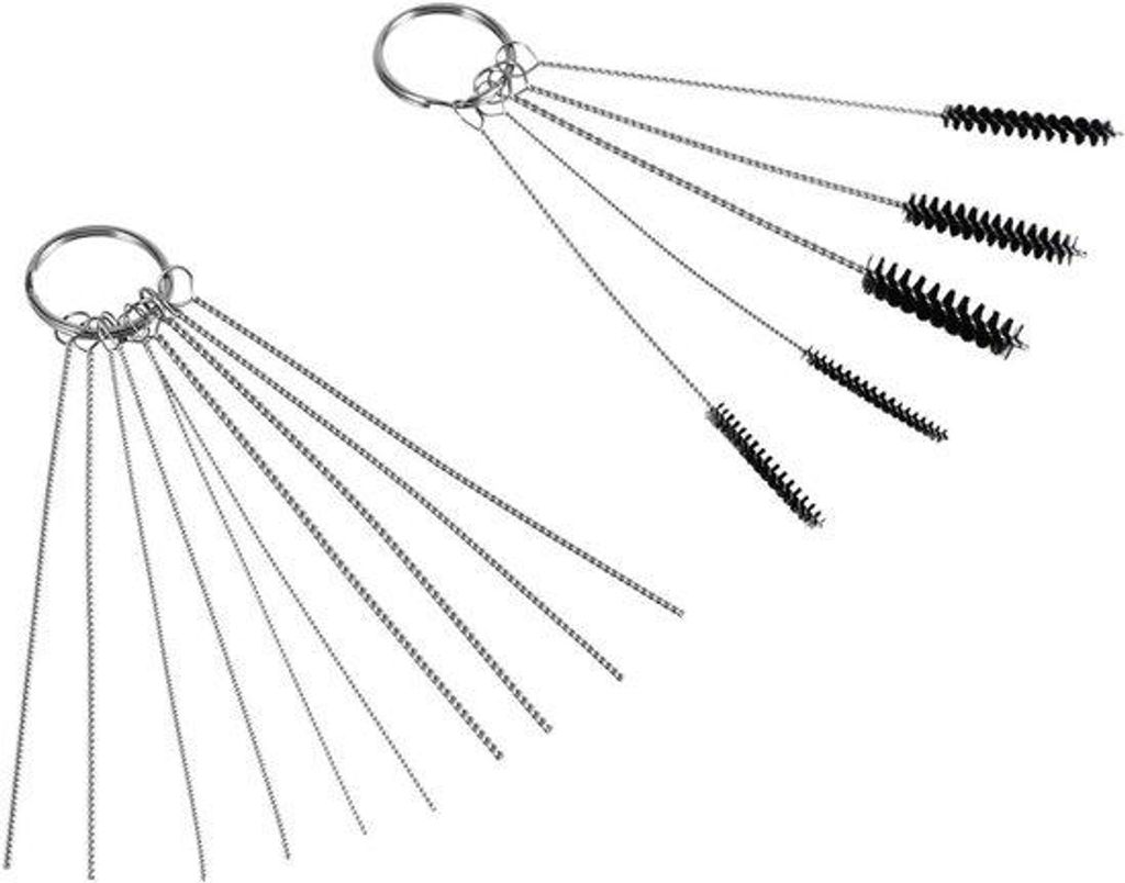 Motorreinigungssatz - Motorpflege - Verschmutzungsentfernung - 10 Nadeln 5 Bürsten - 14 x 5 cm - Metall